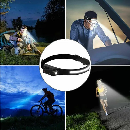 LED Headlamp 230° Ultra Wide | USB Rechargeable - Motion Sensor